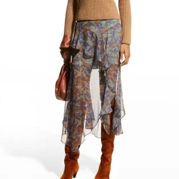 NWT Veronica Beard Trixie Illusion Asymmetrical Skirt Seafoam Green Size 12 - Picture 12 of 12